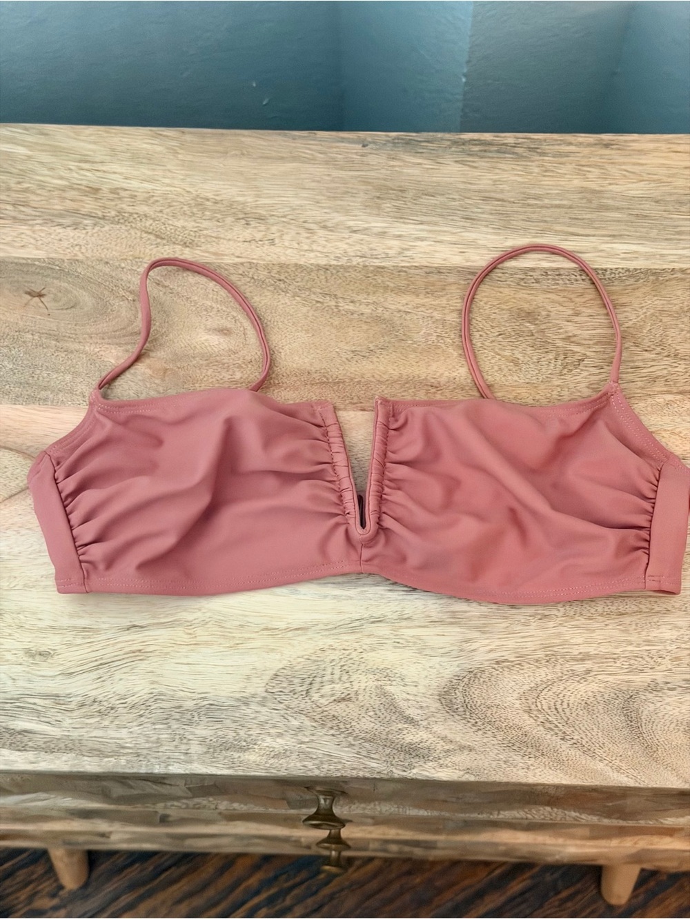 FP Beach V-Wire Bikini Top Large Dusty Rose NWOT